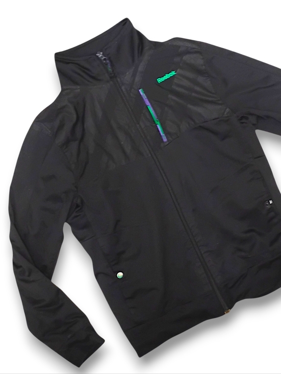 Reebok Jackets & Blazers - REEBOK - Unisex Black Green Reversible Windbreaker Jacket - Medium